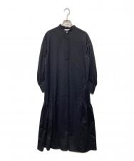 1er Arrondissement (プルミエ アロンディスモン) ウールサテンシャツワンピース ネイビー サイズ:36