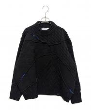 ZARA (ザラ) ADER error (アーダーエラー) パッチワークニットセーター ブラック サイズ:S-M