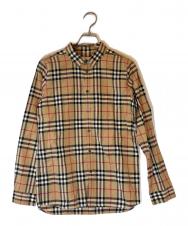 BURBERRY (バーバリー) 長袖チェックシャツ ブラウン サイズ:SIZE 12Y