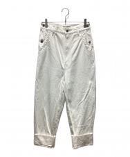 JUNYA WATANABE COMME des GARCONS ((ジュンヤワタナベ コムデギャルソン) ロールアップワイドデニムパンツ ホワイト サイズ:XS