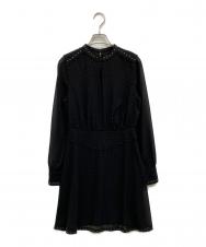 ALL SAINTS (オールセインツ) ドットワンピース ブラック サイズ:8/4