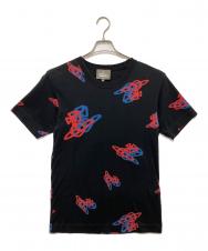 Vivienne Westwood man (ヴィヴィアン ウェストウッド マン) “SPRAY ORB” リラックスTシャツ ブラック サイズ:44