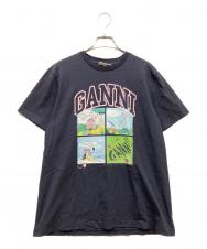 GANNI (ガニー) Adam et Rope (アダム エ ロペ) 別注Basic Jersey TEDDY Tee チャコールグレー サイズ:SIZE S