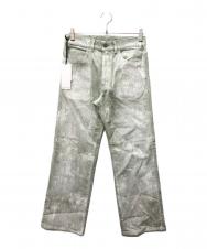 SUBLATIONS (サブレーションズ) SNOW CRACKING COATED CORDUROY PANTS グリーン×ホワイト サイズ:SIZE 0