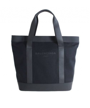 中古 古着通販 Balenciaga バレンシアガ ネイビートート キャンバス レザートートバッグ ブラック 未使用品 ブランド 古着通販 トレファク公式 Trefac Fashion