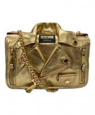 MOSCHINO (モスキーノ) ライダースショルダーショルダーバッグ ゴールド