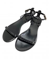 VALENTINO GARAVANI (ヴァレンティノ・ガラヴァーニ) ロックスタッズPVCストラップサンダル ブラック サイズ:37