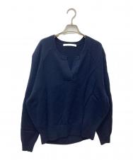 FRAMeWORK (フレームワーク) ミドルゲージ天竺ヘンリープルオーバーニット 24080220610040 ネイビー サイズ:FREE