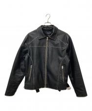 PULL&BEAR (プル・アンド・ベア) フェイクレザージャケット 3710/505/800 ブラック サイズ:M