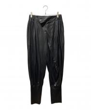 ISSEY MIYAKE (イッセイミヤケ) フェイクレザーパンツ IM61JF013 ブラック サイズ:2