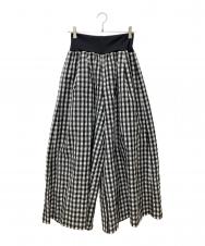 INTIMITE (アンティミテ) Gingham Check Wide Pants 62420604 ホワイト×ブラック サイズ:M