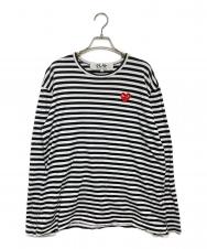PLAY COMME des GARCONS (プレイコムデギャルソン) ボーダーカットソー ブラック サイズ:XL