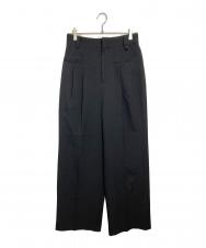 MAISON SPECIAL (メゾンスペシャル) Easy Two Tuck Slacks ブラック サイズ:38