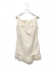 HER LIP TO (ハーリップトゥ) Roxanne Layered Tulle Mini Dress ベージュ サイズ:M 未使用品