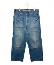 LEVI'S (リーバイス) COMME des GARCONS JUNYA WATANABE MAN (コムデギャルソンジュンヤワタナベマン) 綿セルビッチ オーバーオールカスタマイズデニムパンツ スカイブルー サイズ:M