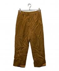 MM6 Maison Margiela (エムエムシックスメゾンマルジェラ) リネンセンタープレスパンツ ブラウン サイズ:38