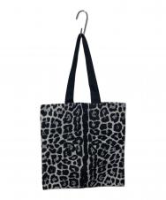 Saint Laurent Paris (サンローランパリ) レオパードプリントトートバッグ ブラック×ホワイト