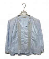 ne quittez pas (ヌキテパ) 刺繍ボヘミアンブラウス ブルー サイズ:free