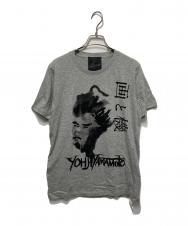 YOHJI YAMAMOTO (ヨウジヤマモト) 画と機 プリントTシャツ グレー サイズ:2
