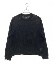 stussy (ステューシー) Cotton Mesh LS Crew ブラック サイズ:Ｓ
