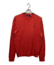POLO RALPH LAUREN (ポロ・ラルフローレン) クルーネックニット オレンジ サイズ:M