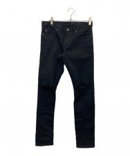 Hysteric Glamour (ヒステリックグラマー) DOPE リメイクスリムストレートデニムパンツ ブラック サイズ:W32×L32
