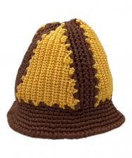 MIU MIU (ミュウミュウ) Crochet Bucket Hat/クロシェ バケット ハット ブラウン×オレンジ サイズ:M