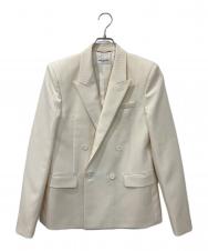 Saint Laurent Paris (サンローランパリ) ウールストライプダブルテーラードジャケット アイボリー サイズ:46