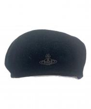 Vivienne Westwood (ヴィヴィアンウエストウッド) オーブロゴ刺繍ベレー帽 ブラック サイズ:M-S