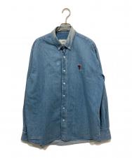 AMI PARIS (アミ パリス) Relaxed Fit Denim Shirt/オーバーサイズ デニムシャツ インディゴ サイズ:M