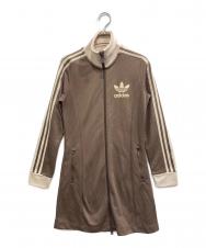 adidas (アディダス) アディカラー スリーストライプス トラックトップ ワンピース ブラウン サイズ:L