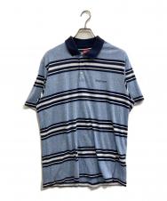 Supreme (シュプリーム) HEATHER STRIPE POLO ブルー サイズ:L