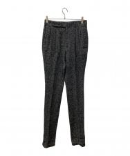 JOHN LAWRENCE SULLIVAN (ジョン ローレンス サリバン) タックパンツ ブラック×アイボリー サイズ:38