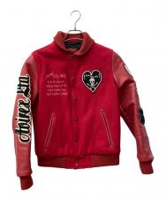 AVIREX (アヴィレックス) 袖レザースタジャン レッド サイズ:M