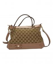 GUCCI (グッチ) GGキャンバス2WAYバッグ ピンク