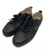 DOLCE & GABBANA (ドルチェ＆ガッバーナ) ローカットレザースニーカー ブラック サイズ:UK8.5