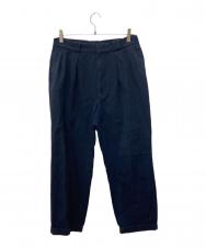 KAPTAIN SUNSHINE (キャプテンサンシャイン) 2Pleats Tapered Trousers/リネンブレンドパンツ ネイビー サイズ:32