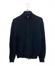 POLO RALPH LAUREN (ポロ・ラルフローレン) ダブルジップドライバーズニット ブラック サイズ:Ｍ