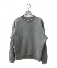 maison kitsune (メゾンキツネ) 裏起毛ワンポイント刺繍スウェット グレー サイズ:M