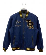 TRUE RELIGION (トゥルー レリジョン) メルトンスタジャン ネイビー サイズ:XL
