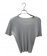 PLEATS PLEASE (プリーツプリーズ) ハーフスリーブプリーツカットソー ライトグレー サイズ:3