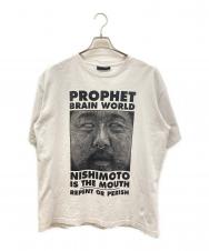 nishimoto is the mouse (ニシモトイズザマウス) Tシャツ ホワイト×ブラック サイズ:L