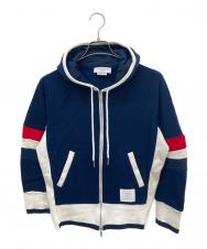 Thom Browne (トムブラウン) ダブルジップニットパーカー ネイビー サイズ:2