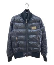 DOLCE & GABBANA (ドルチェ&ガッバーナ) ロゴプレートボンバージャケット ブラック サイズ:S
