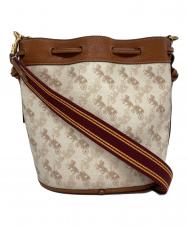 COACH (コーチ) ホースアンドキャリッジプリント2WAYショルダーバッグ ブラウン×ベージュ
