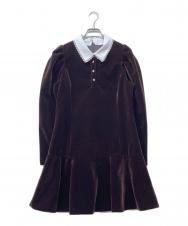 Rirandture (リランドチュール) ベルベットカラーミニワンピース ブラウン サイズ:2