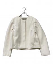 JUSGLITTY (ジャスグリッティー) ノーカラージャケット ホワイト サイズ:2