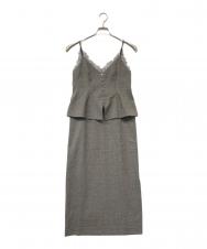 JUSGLITTY (ジャスグリッティー) 25AW ペプラムキャミジャンパースカート ブラウン サイズ:1