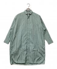 ticca (ティッカ) Stripe Shirt Dress(ストライプ シャツ ドレス) ホワイト×グリーン サイズ:F