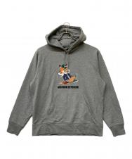 maison kitsune (メゾンキツネ) DRESSED FOX PRINT RELAXED HOODIE グレー サイズ:M